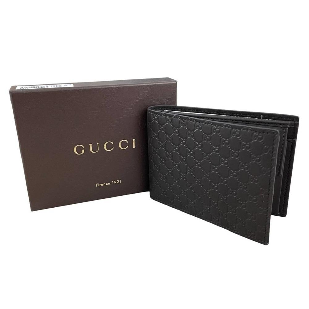 NEW Gucci MicroGuccissima GG Bifold Wallet Moro Dark Brown Mens